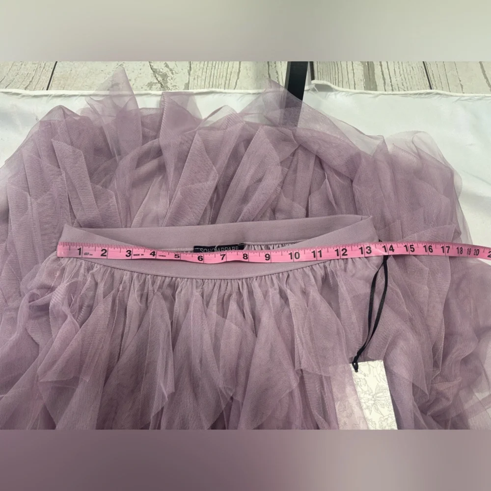 Soho Apparel Lavender Tiered Tulle Maxi Skirt - Picture 7 of 8